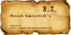 Minich Kapisztrán névjegykártya